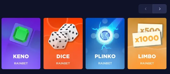 Rainbet Keno Dice Plinko Limbo