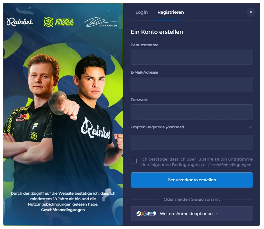 Rainbet Registrieren